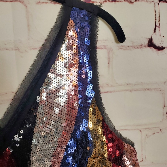 RACHEL Rachel Roy Veda Sequins Top Size M - Picture 3 of 7